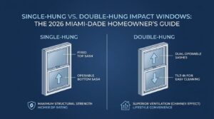 Single-Hung vs. Double-Hung Impact Windows: The 2026 Miami-Dade Homeowner's Guide
